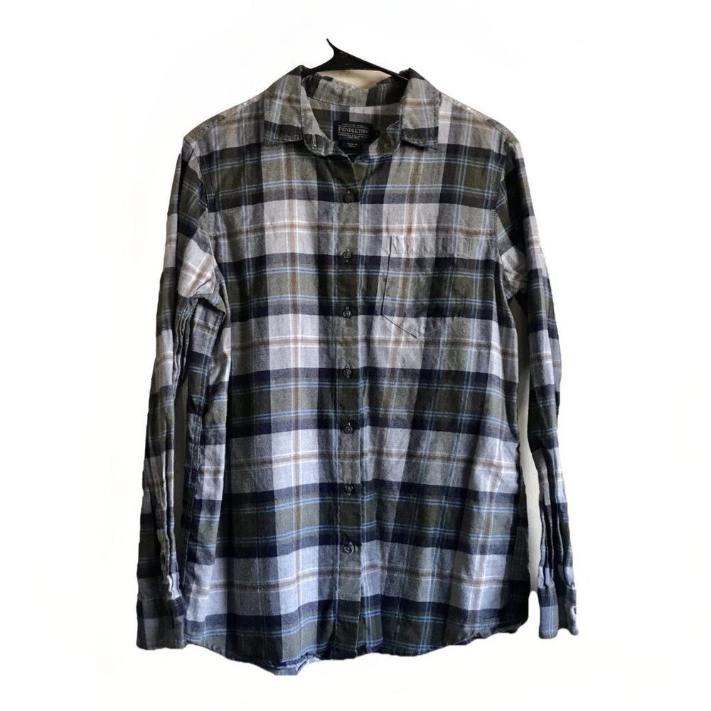 Pendleton Light Weight Plaid Button-Up Shirt Women's Size S Long Sleeve